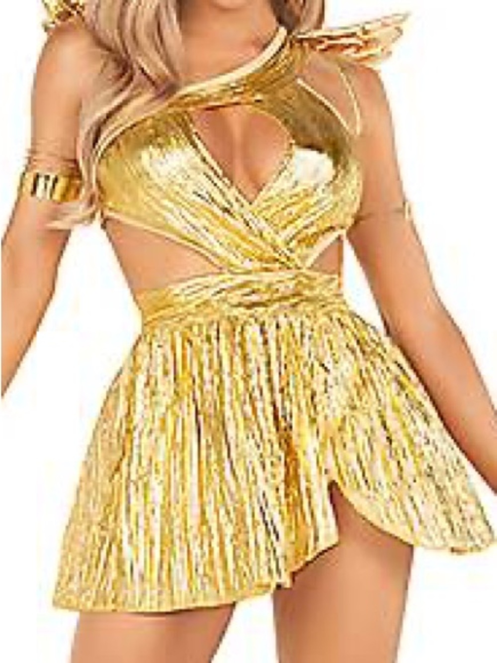 Gold Goddess Women's Party Costume Dress